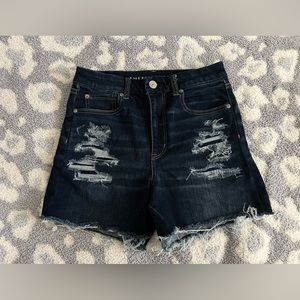 American Eagle Curvy High Rise Distressed shorts